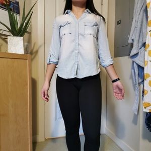 Cotton button up light wash pattern
